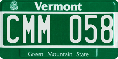 VT license plate CMM058