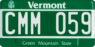 VT license plate CMM059