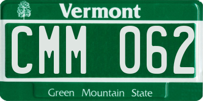VT license plate CMM062