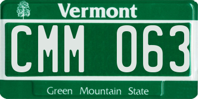 VT license plate CMM063