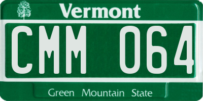 VT license plate CMM064