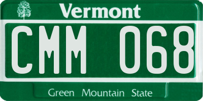 VT license plate CMM068