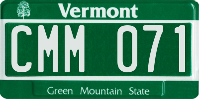 VT license plate CMM071