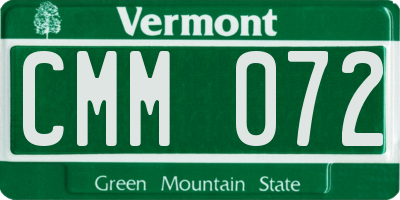 VT license plate CMM072