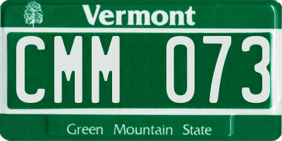 VT license plate CMM073