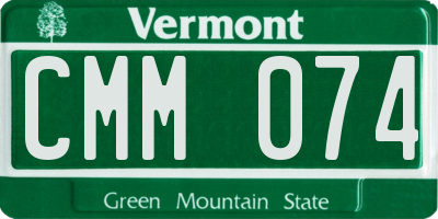 VT license plate CMM074