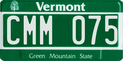 VT license plate CMM075