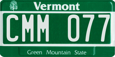 VT license plate CMM077