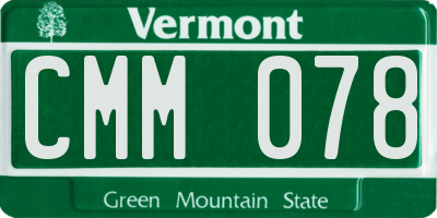 VT license plate CMM078