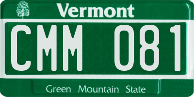 VT license plate CMM081