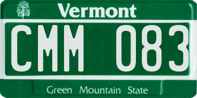 VT license plate CMM083