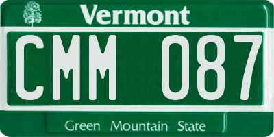 VT license plate CMM087