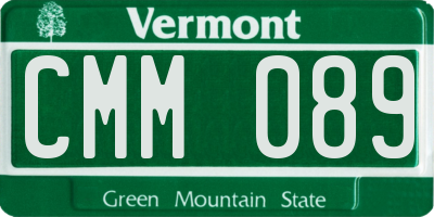 VT license plate CMM089