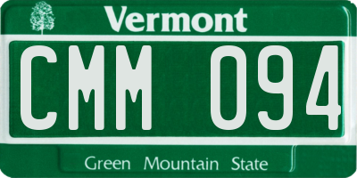 VT license plate CMM094