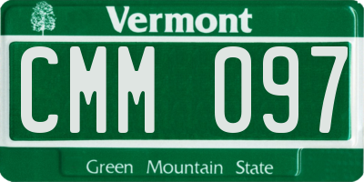 VT license plate CMM097