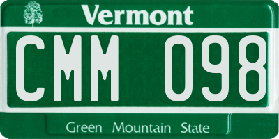 VT license plate CMM098