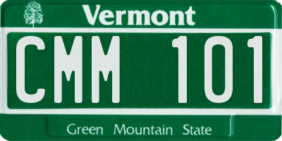 VT license plate CMM101
