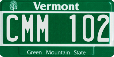 VT license plate CMM102