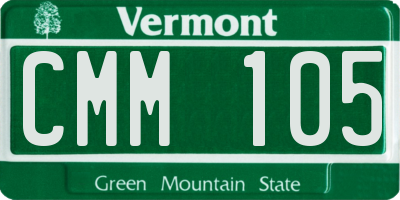 VT license plate CMM105