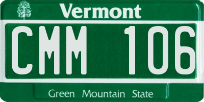 VT license plate CMM106