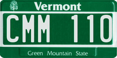 VT license plate CMM110
