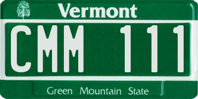 VT license plate CMM111
