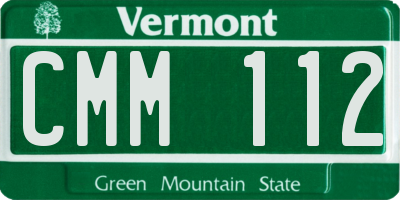 VT license plate CMM112