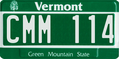 VT license plate CMM114