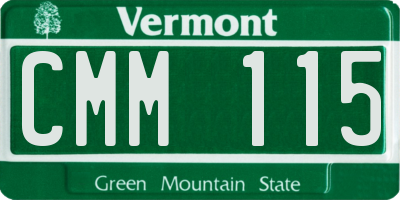 VT license plate CMM115