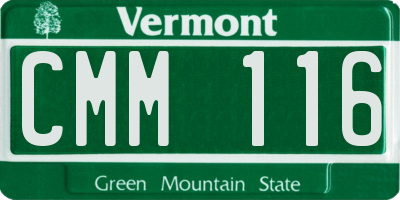 VT license plate CMM116