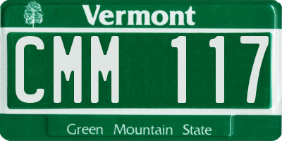 VT license plate CMM117