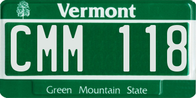 VT license plate CMM118