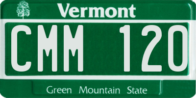 VT license plate CMM120