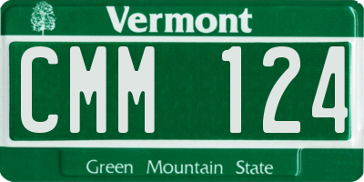 VT license plate CMM124