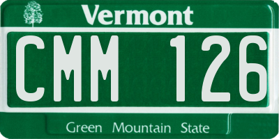 VT license plate CMM126