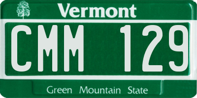 VT license plate CMM129