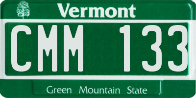 VT license plate CMM133