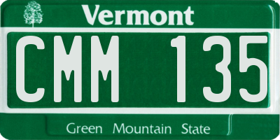 VT license plate CMM135