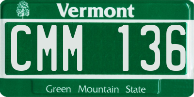 VT license plate CMM136