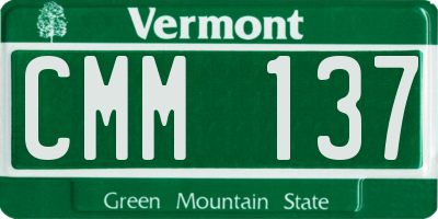 VT license plate CMM137