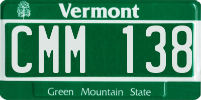 VT license plate CMM138