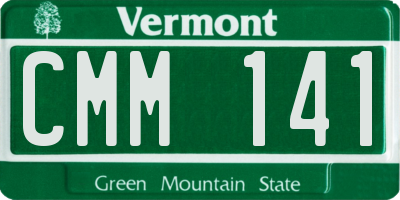 VT license plate CMM141