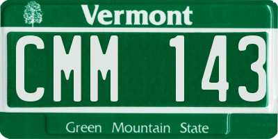 VT license plate CMM143