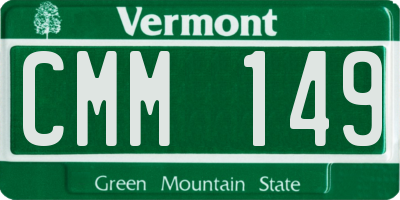VT license plate CMM149