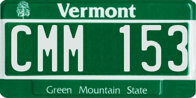 VT license plate CMM153