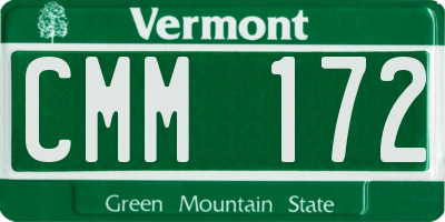 VT license plate CMM172