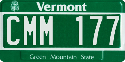 VT license plate CMM177