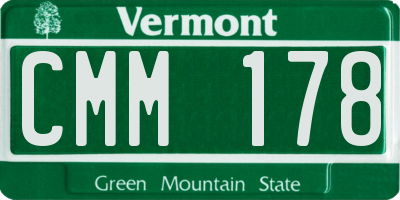 VT license plate CMM178
