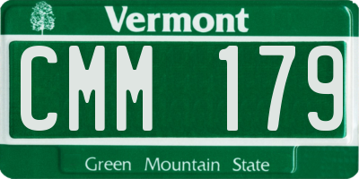 VT license plate CMM179