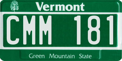 VT license plate CMM181